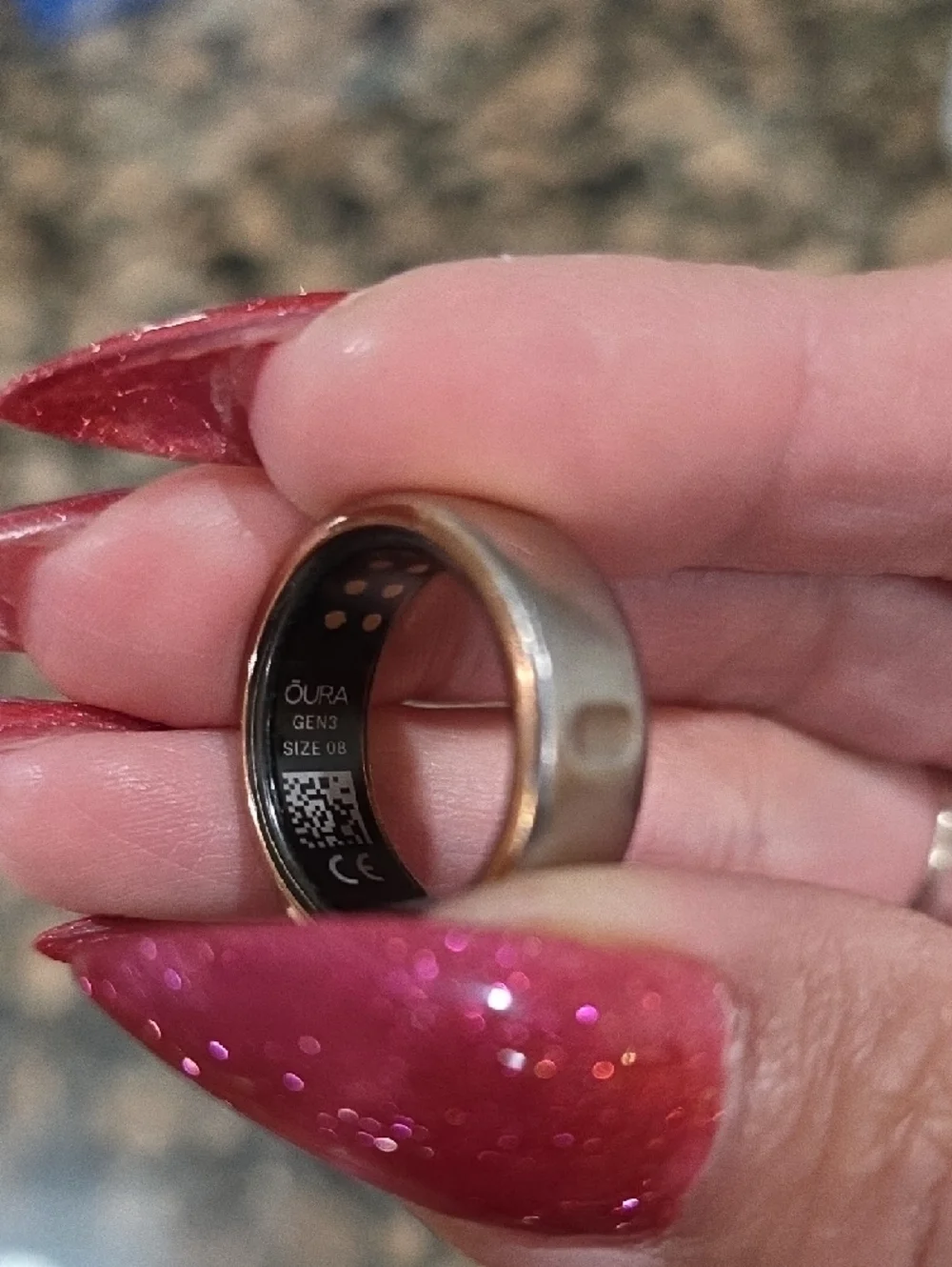 Oura Ring Rose Gold Gen 3 Size 8 Cable And Charger Included